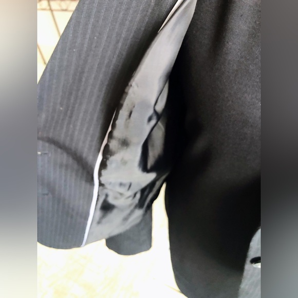 Worthington Black Pinstriped, Two  Button Blazer with collar and front pockets. - Picture 7 of 14